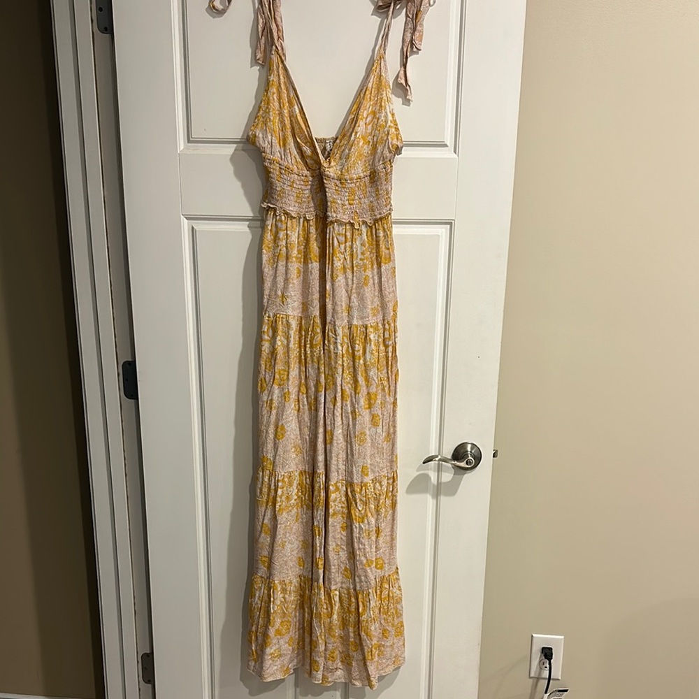 Floral Yellow and Cream Maxi Dress